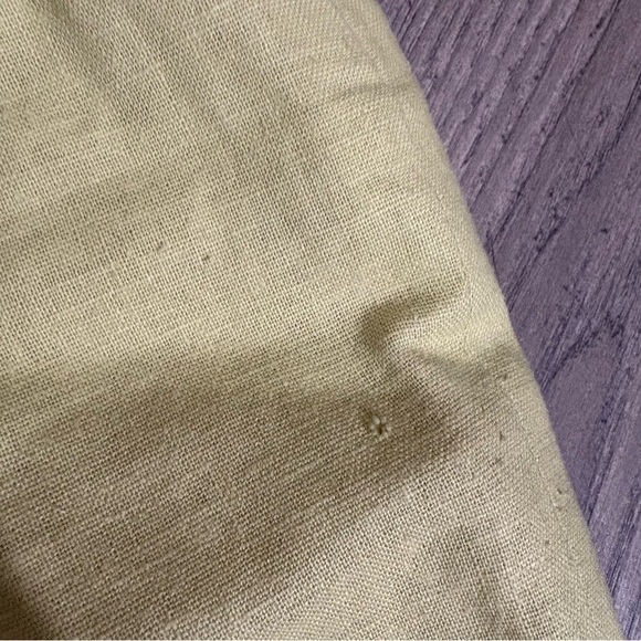 Vtg Liz Claiborne Womens 4P 100% Linen Ankle Pants Line Green Yellow Preppy - Picture 8 of 8